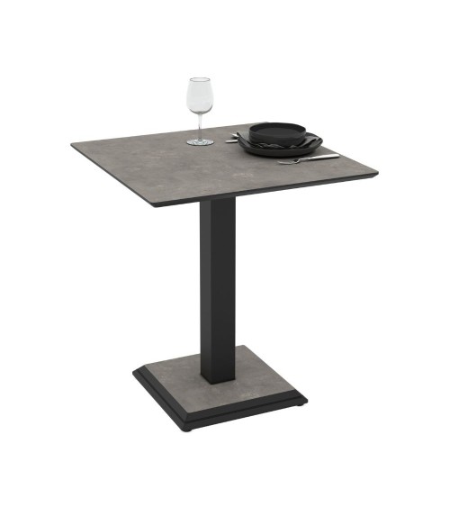 Tavolo quadrato Carvel in colore cemento 68x68x75 H cm.