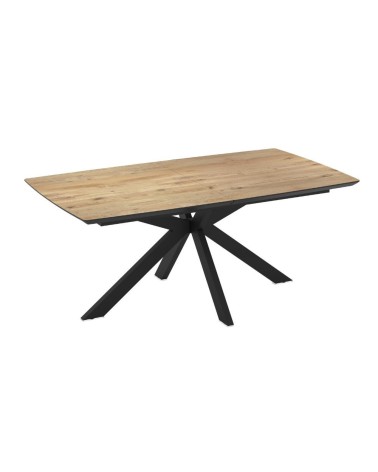 Tavolo allungabile Verano con piano rovere e gambe nere