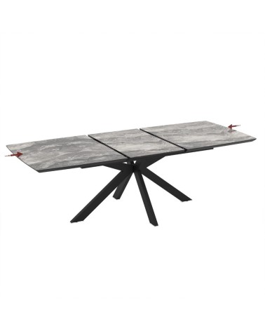 Tavolo allungabile Verano con piano colore marmo arabesque nero e gambe nere