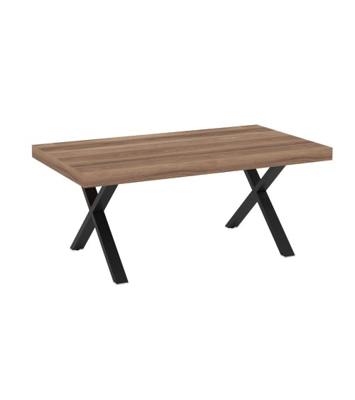 Tavolo allungabile England con piano colore quercia e gambe nere