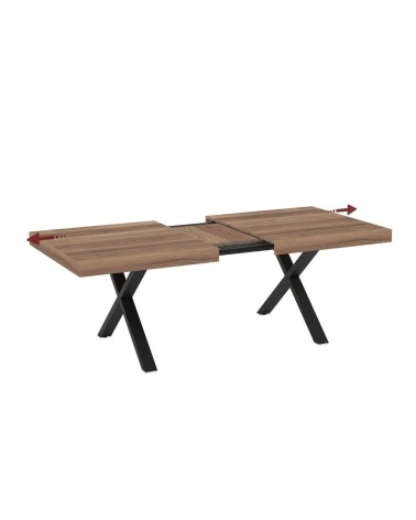 Tavolo allungabile England con piano colore quercia e gambe nere