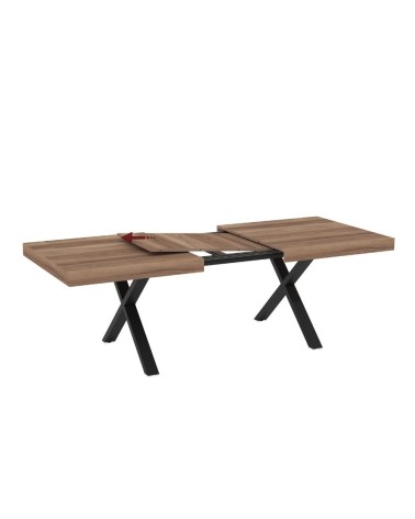 Tavolo allungabile England con piano colore quercia e gambe nere