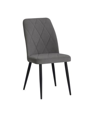 Sedia Vika in tessuto Anka 5 grigio con piedini neri set 4 pezzi