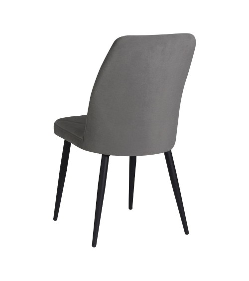 Sedia Vika in tessuto Anka 5 grigio con piedini neri set 4 pezzi