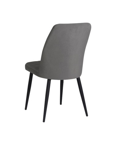 Sedia Vika in tessuto Anka 5 grigio con piedini neri set 4 pezzi