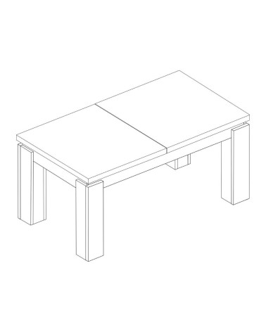 Tavolo allungabile 1485 con allunga centrale 190/235x 90x76 H cm. noce