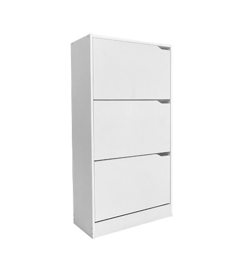 Scarpiera Manolo 3 scomparti colore bianco 63x24x115 H cm.