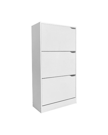 Scarpiera Manolo 3 scomparti colore bianco 63x24x115 H cm.