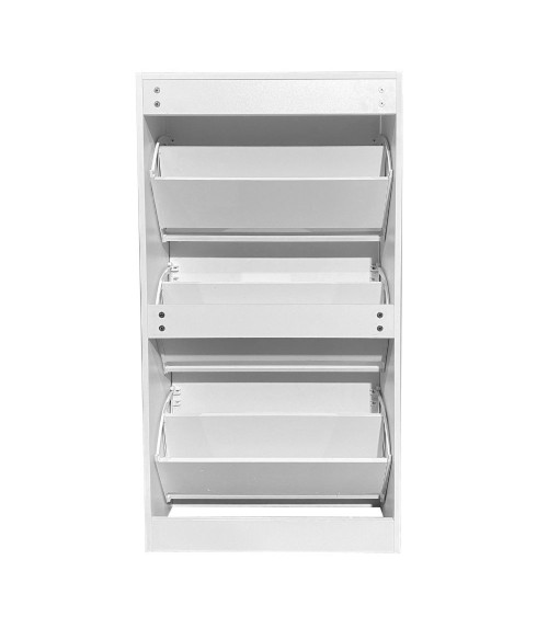 Scarpiera Manolo 3 scomparti colore bianco 63x24x115 H cm.