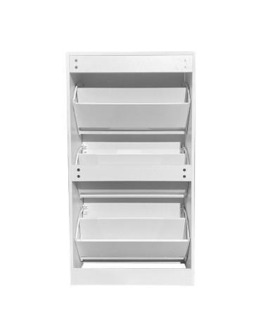 Scarpiera Manolo 3 scomparti colore bianco 63x24x115 H cm.