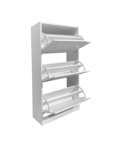 Scarpiera Manolo 3 scomparti colore bianco 63x24x115 H cm.