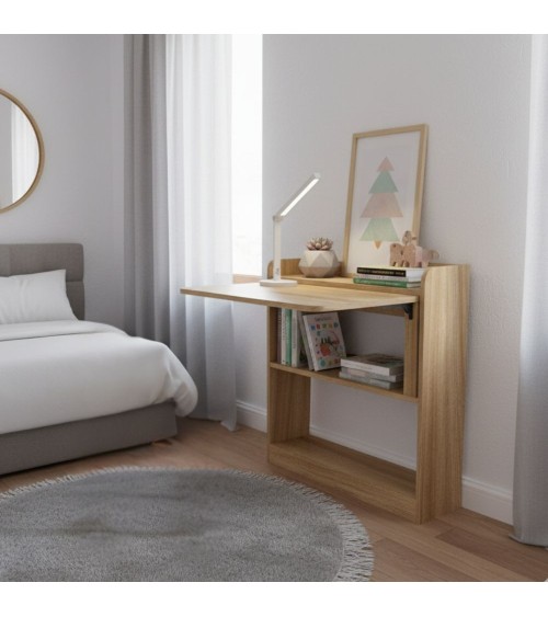 Scrivania tavolo pieghevole Plana colore rovere 64×56×H 82 cm