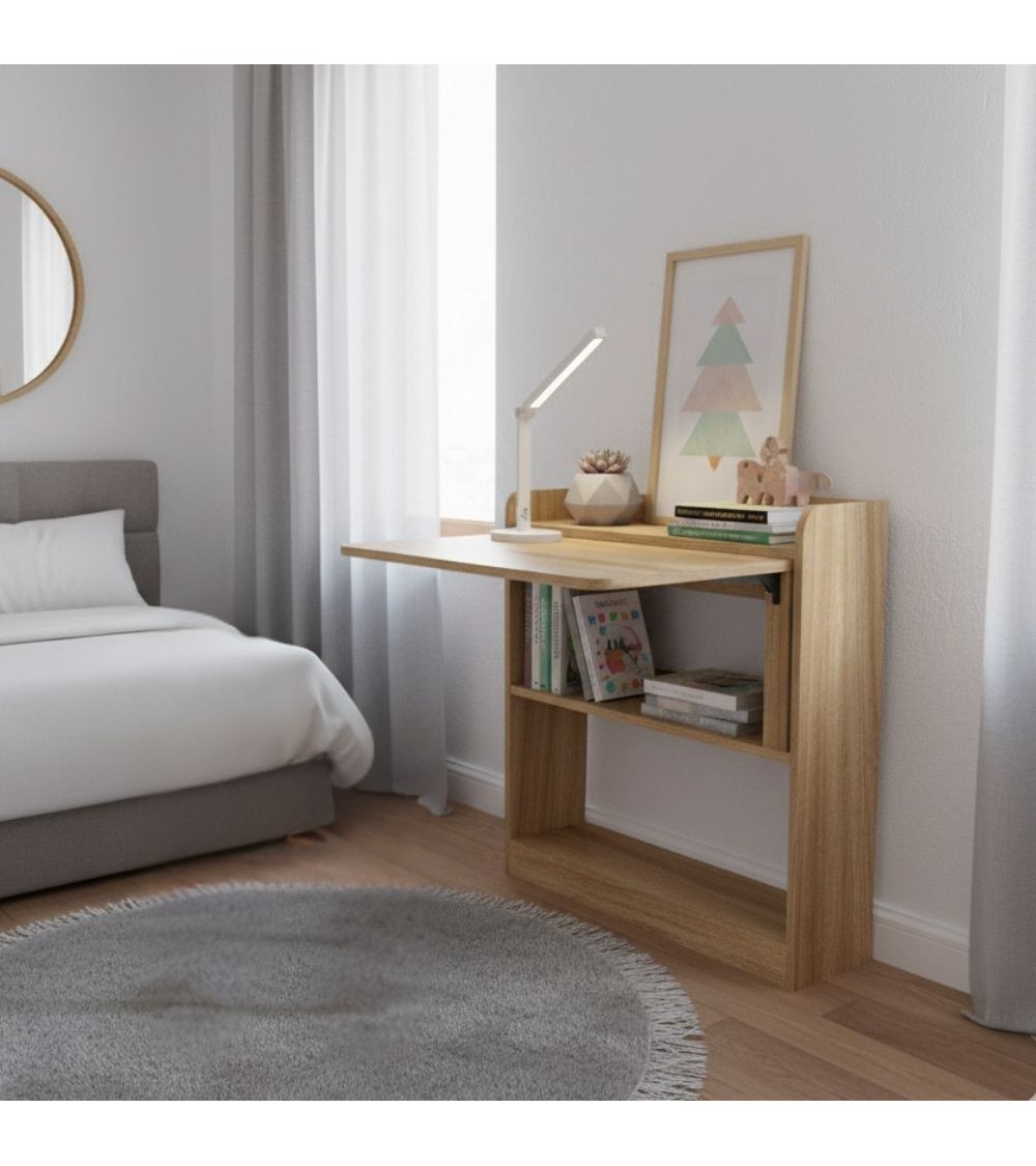 Scrivania tavolo pieghevole Plana colore rovere 64×56×H 82 cm