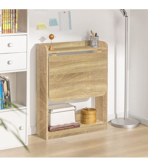 Scrivania tavolo pieghevole Plana colore rovere 64×56×H 82 cm
