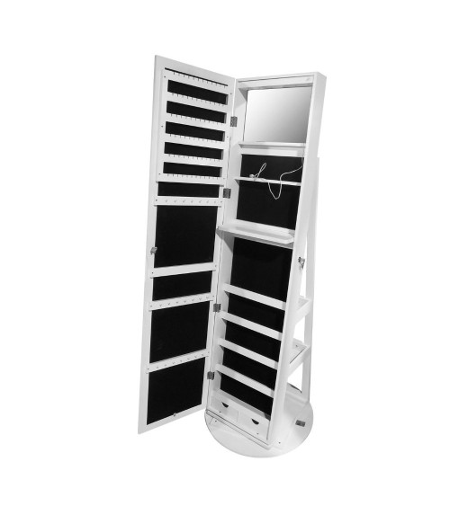 Specchiera Gulli con contenitore porta oggetti e ripiani posteriori con luce