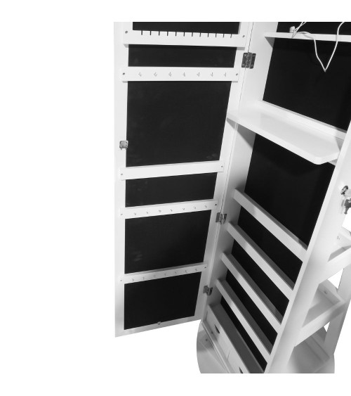 Specchiera Gulli con contenitore porta oggetti e ripiani posteriori con luce