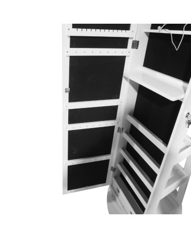 Specchiera Gulli con contenitore porta oggetti e ripiani posteriori con luce