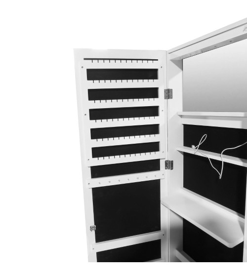 Specchiera Gulli con contenitore porta oggetti e ripiani posteriori con luce