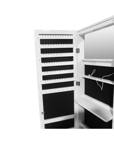 Specchiera Gulli con contenitore porta oggetti e ripiani posteriori con luce