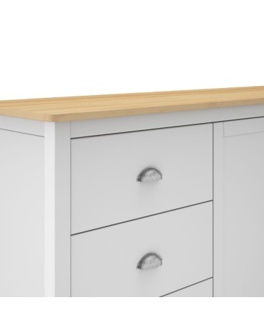 Credenza Misti 2 ante e 3 cassetti in legno massiccio bianco e rovere
