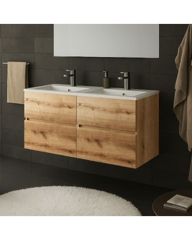 Mobile bagno sospeso Sevilla con 4 cassetti 120x44.6x52 cm colore rovere quercia