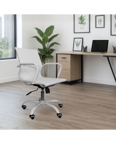 Poltrona da ufficio NuviaS con schienale basso colore bianco