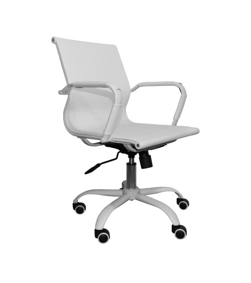 Poltrona da ufficio NuviaS con schienale basso colore bianco