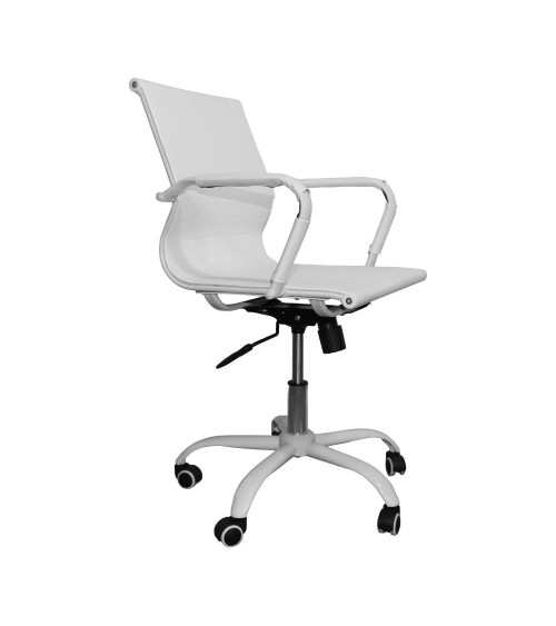 Poltrona da ufficio NuviaS con schienale basso colore bianco