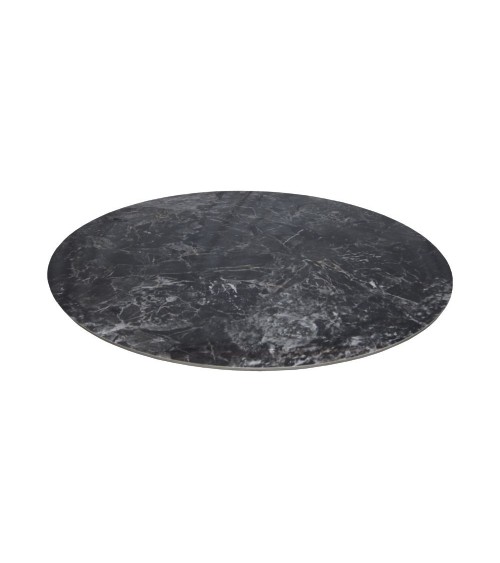 Tavolo fisso Punto con piano effetto marmo nero D150xH76 cm.