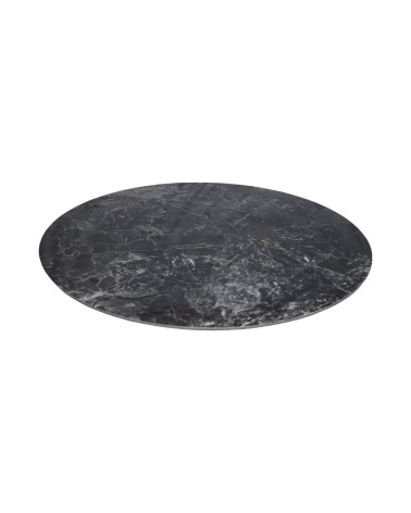 Tavolo fisso Punto con piano effetto marmo nero D150xH76 cm.