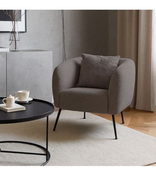 Poltrona pozzetto Nuvia in tessuto Ascort colore grigio mouse