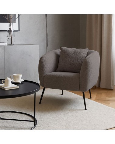 Poltrona pozzetto Nuvia in tessuto Ascort colore grigio mouse