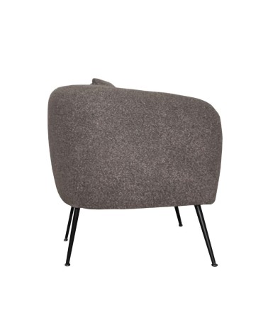 Poltrona pozzetto Nuvia in tessuto Ascort colore grigio mouse