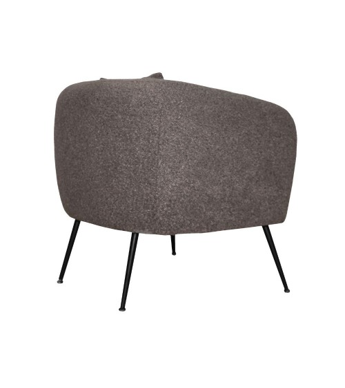 Poltrona pozzetto Nuvia in tessuto Ascort colore grigio mouse