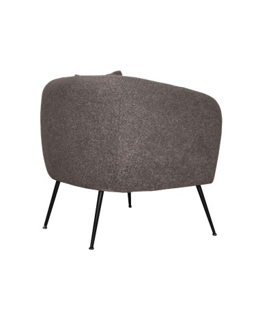 Poltrona pozzetto Nuvia in tessuto Ascort colore grigio mouse
