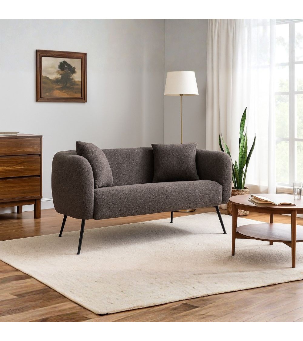 Divano imbottito Nuvia in tessuto Ascort colore grigio mouse