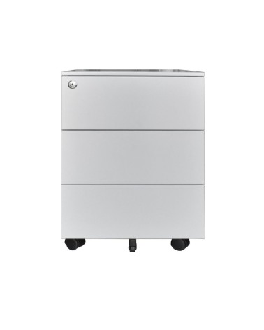 Cassettiera ufficio ESMC03 3 cassetti con chiave in ferro colore grigio chiaro