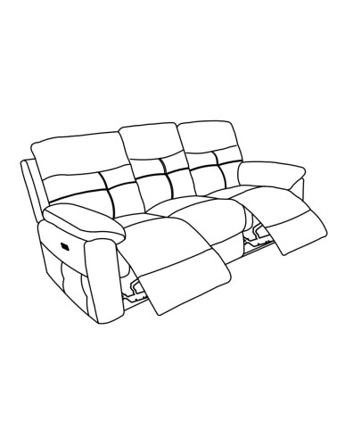 Divano Kayde 3 posti recliner elettrico in tessuto Mia 103-05 beige