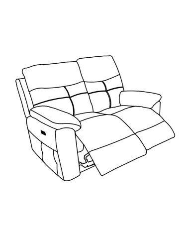 Divano Kayde 2 posti recliner elettrico in tessuto Mia 103-05 beige