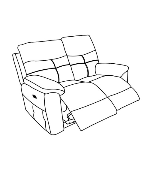 Divano Kayde 2 posti recliner elettrico in tessuto Mia 103-27 grigio scuro