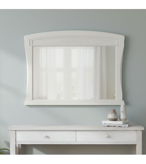 Specchiera Aurora in legno con cornice colore avorio