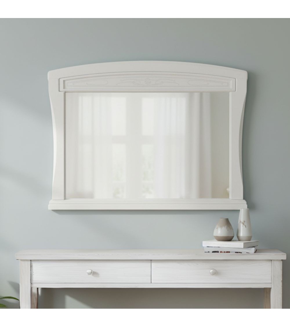 Specchiera Aurora in legno con cornice colore avorio
