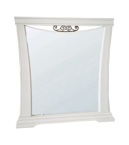 Specchiera Athena in legno con cornice curva colore avorio
