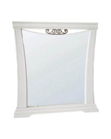 Specchiera Athena in legno con cornice curva colore avorio