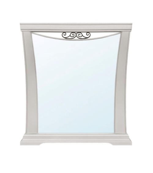 Specchiera Athena in legno con cornice curva colore avorio