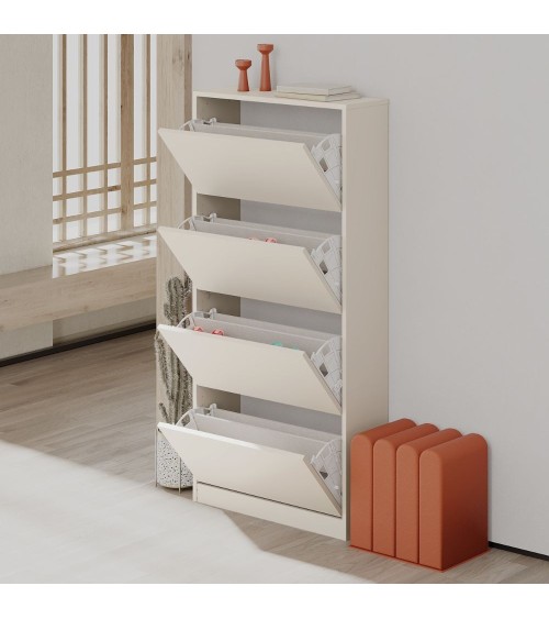 Scarpiera SHC540SAND quattro ante a ribalta cashmere
