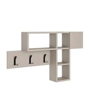 Appendiabiti da parete cashmere con 3 ganci appendiabiti e 4 nicchie a giorno Game