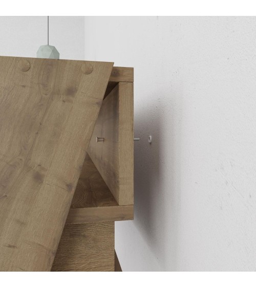 Scrivania da parete hitit noce con cassetto Cowork 94 cm.