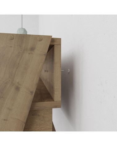 Scrivania da parete hitit noce con cassetto Cowork 94 cm.