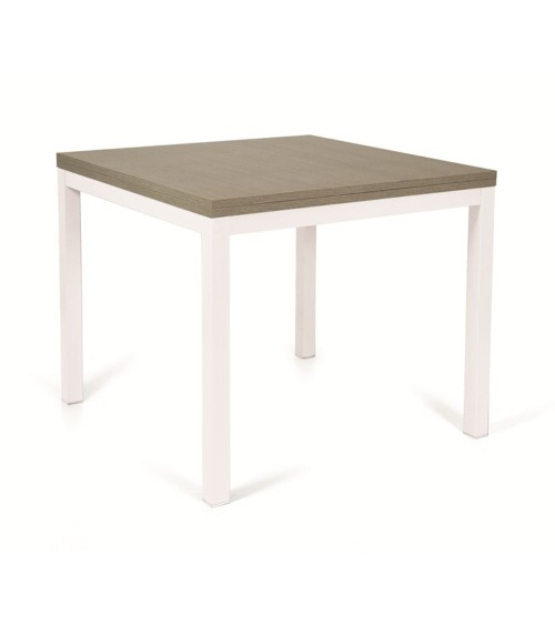 Tavolo allungabile Monster 90x90 colore bianco e piano larice grigio